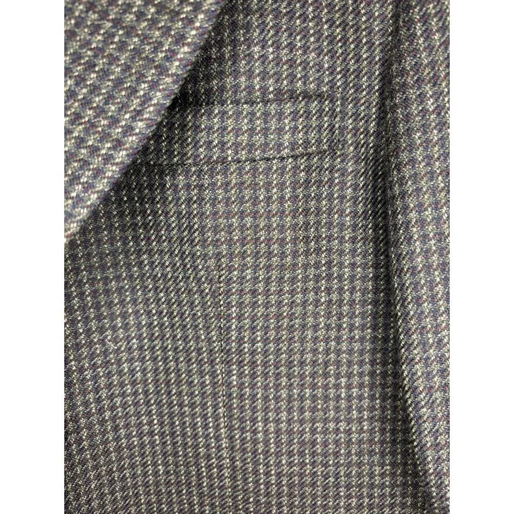 OSCAR DE LA RENTA Tailored Sport Coat Mens ~48R Olive Navy Tweed Lined Pockets